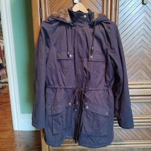 Mark. Navy Blue Parka with Faux Fur Lining Size XXL
